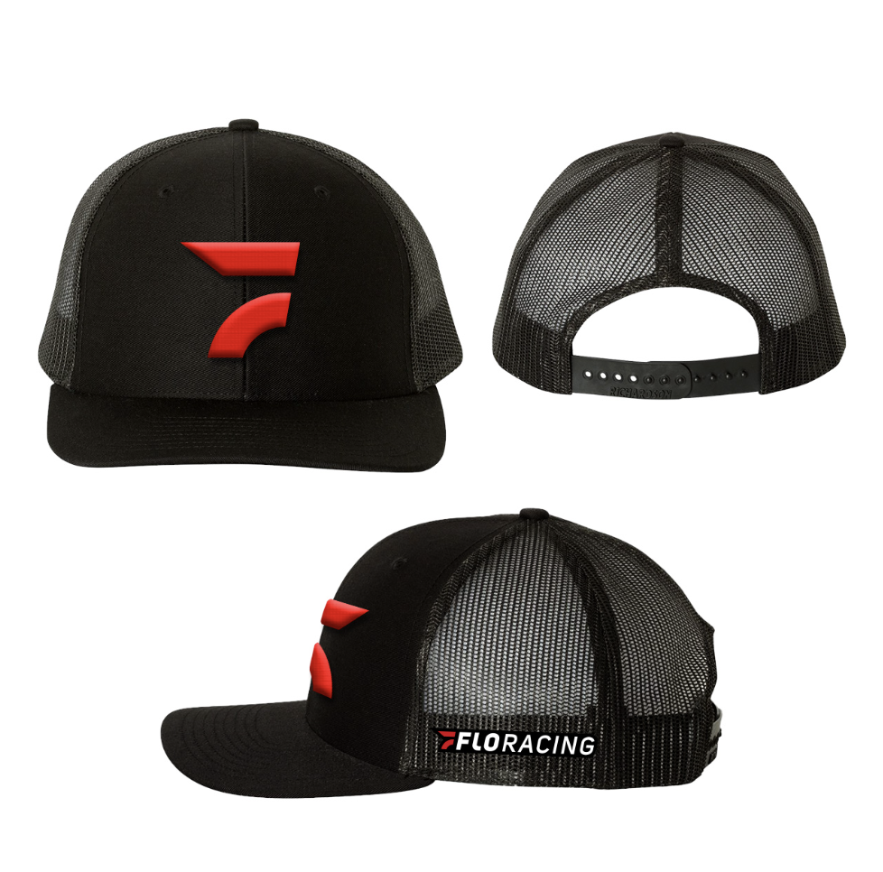 Puff Logo Snapback Trucker Cap - Black