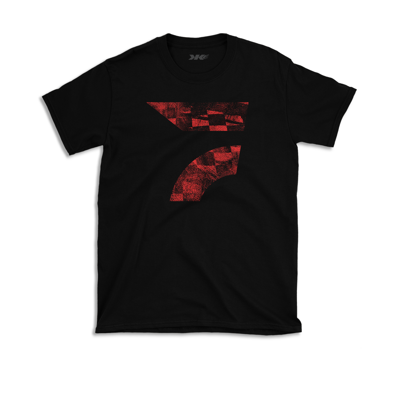 Faded Checkers Hawk T-Shirt - Black