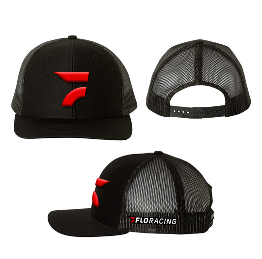 Puff Logo Snapback Trucker Cap - Black